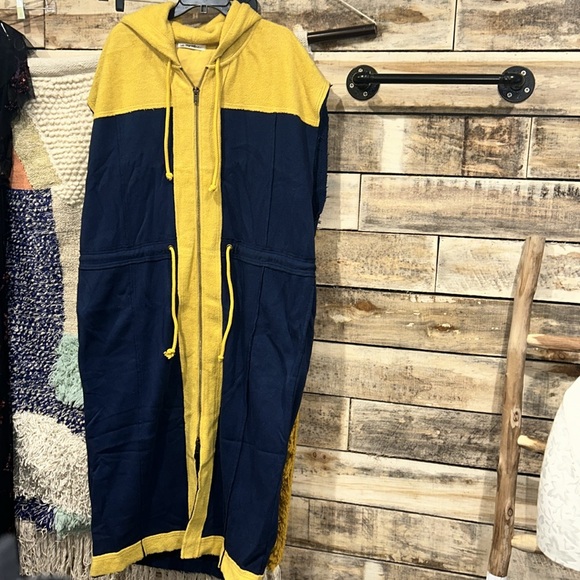 NWOT Free People Cool Cool Fleece Hoodie Sweatshirt Maxi Shirt Vest Dress Z244-0 - Picture 6 of 8